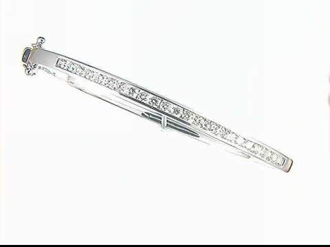 14k white gold diamond bangle