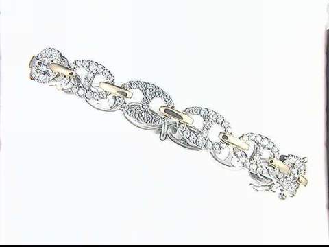 14k white and yellow gold diamond bracelet