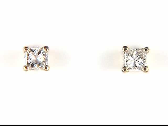 14k Yellow Gold Lady's Diamond Earrings
