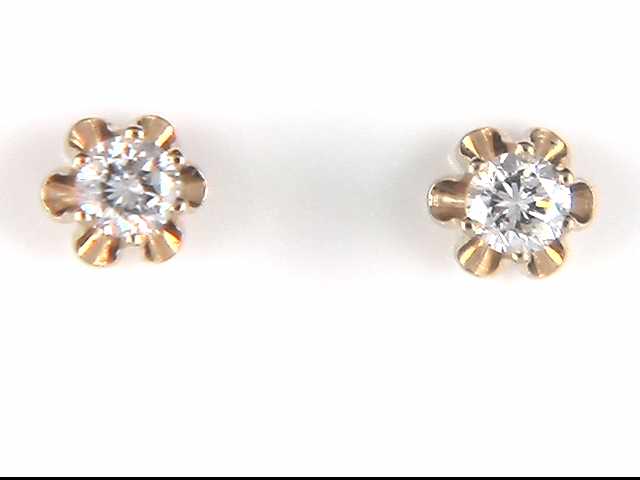 14k Yellow Gold Lady's Diamond Earrings