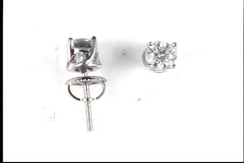 14k white gold diamond stud pierced earrings