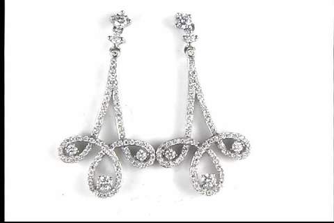 14k White Gold Diamond Earrings