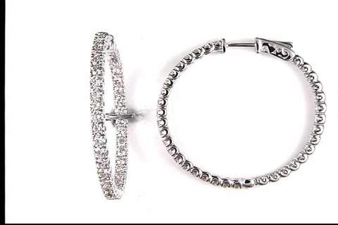14K White Gold Diamond Earrings