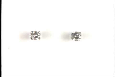 14k white gold stud diamond pierced earrings