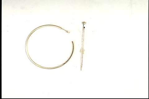 14K Yellow Large Hoop Diamond Earrings