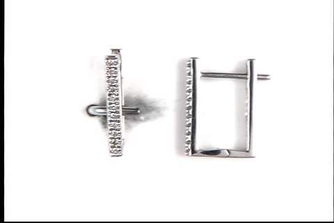 10k white Gold mini hoop diamond earrings