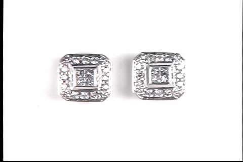 14k white gold diamond earrings