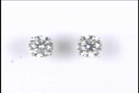 14K White Gold Diamond Stud Earrings
