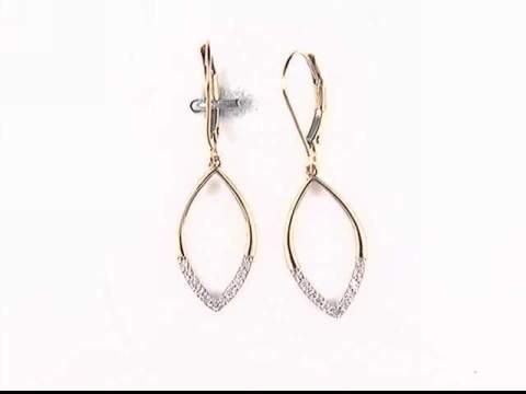 10K Yellow Dangle Diamond Earrings