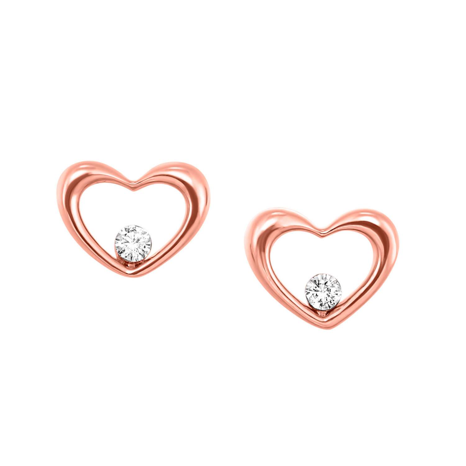 10k Rose Gold Diamond Earrings