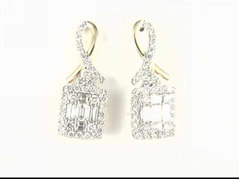 14k Yellow Gold Diamond Earrings