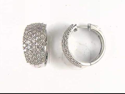 Platinum Diamond Hoop Earrings