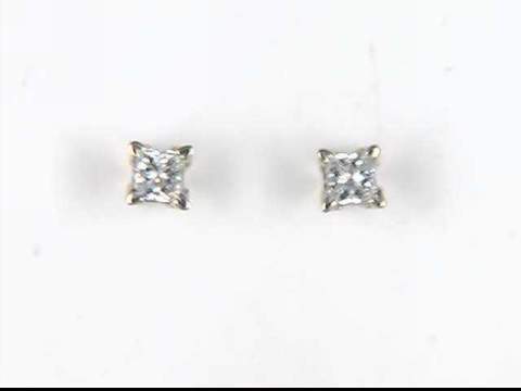 14K White Diamond Earrings