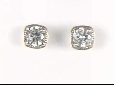 14K White Diamond Earrings