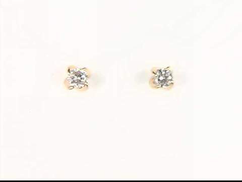 14K Yellow Diamond Earrings