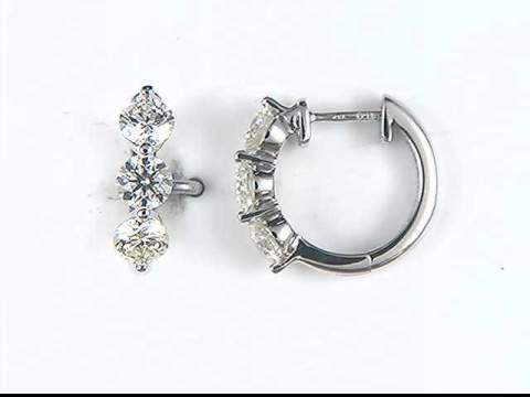 14K White Gold Diamond Earrings