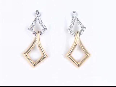 14K Two-tone DIamond Earrings