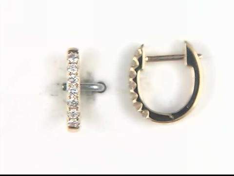 14K Yellow Diamond Hoop Earrings