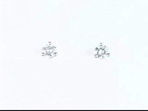 14K White Diamond Earrings