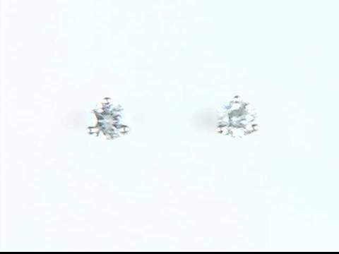 14K White Diamond Earrings