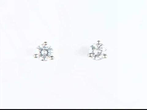 14K White Diamond Earrings