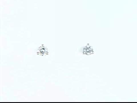 14K White Diamond Stud Earrings