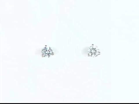 14K White Diamond Stud Earrings