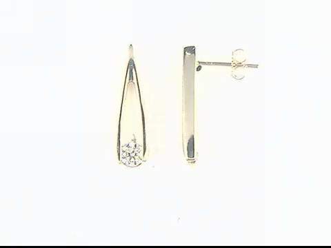 14k yellow gold diamond pierced earrings