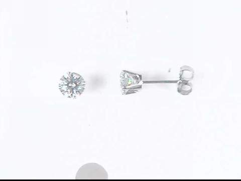 14k white gold diamond stud pierced earrings