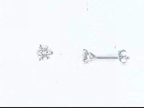 14k white gold diamond stud pierced earrings