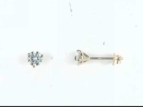 14k yellow gold diamond stud pierced earrings