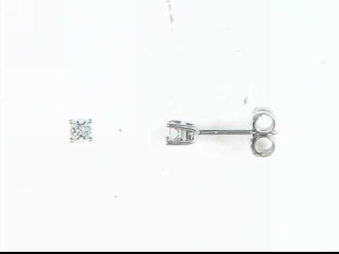 14k white gold diamond stud pierced earrings