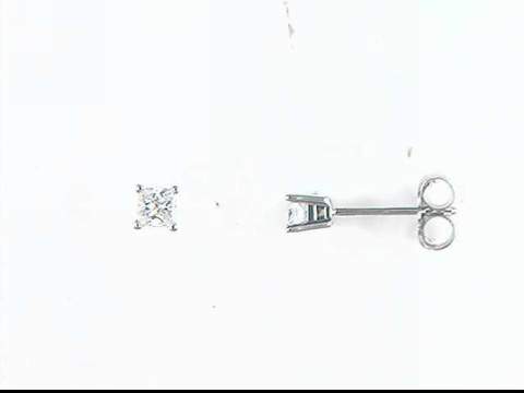 14k white gold diamond stud pierced earrings