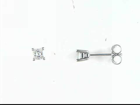 14k white gold diamond stud pierced earrings