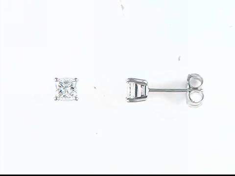 14k white gold diamond stud pierced earrings