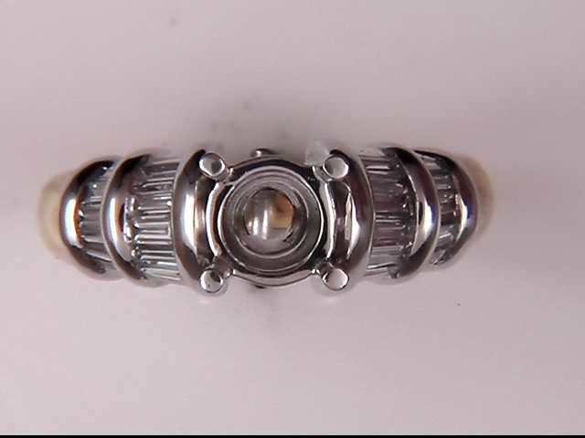 14k White and Yellow Gold Wedding Mounting