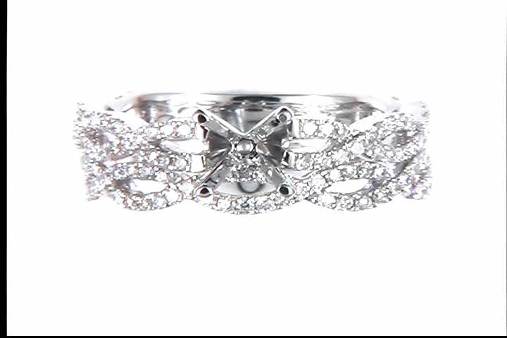 14k White Gold Ladies Diamond Mounting