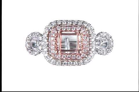 14k White and Rose Gold Diamond Mounting