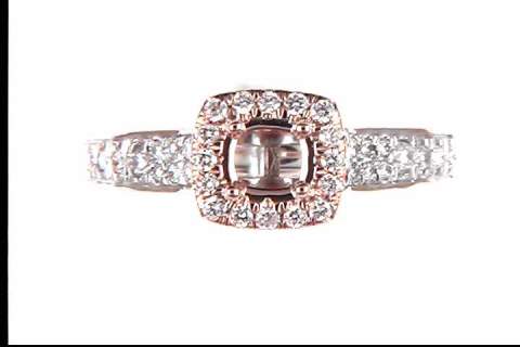14k White and Rose Gold Diamond Mounting