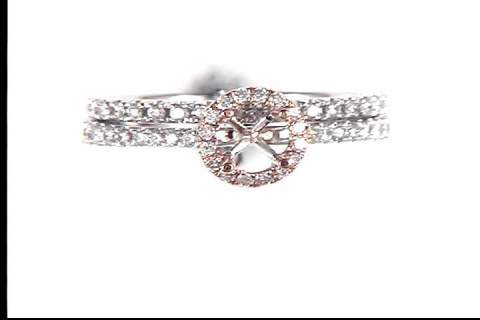 14k White and Rose Gold Diamond Mounting