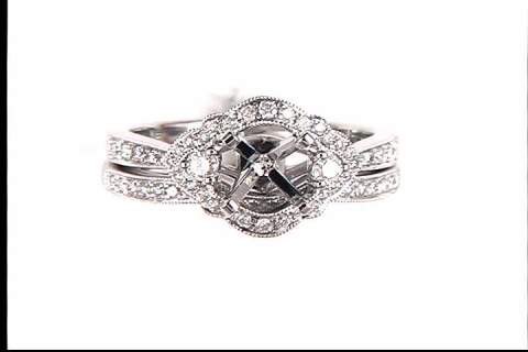 14K White Gold Diamond Mounting