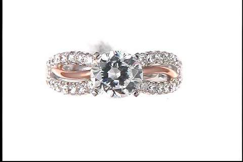 14K White and Rose Gold Diamond Mounting