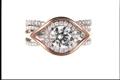 14K White & Rose Gold Diamond Mounting