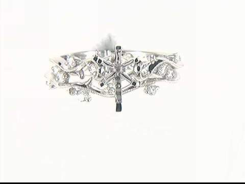 14k White Gold Diamond Mounting