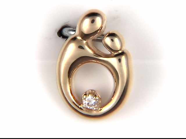 14k Yellow Gold Small Mother and Child Pendant