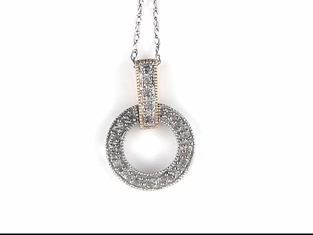 14k White And Yellow Gold Lady's Diamond Pendant