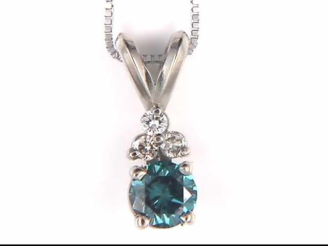 14k White Gold Diamond Small Pendant