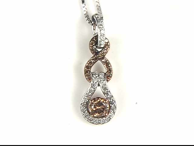 14k White And Rose Gold Lady's Diamond Pendant