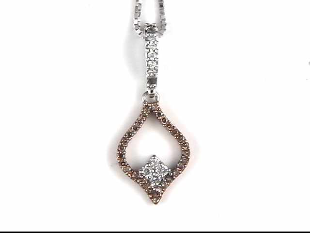 14k White And Rose Gold Lady's Diamond Pendant