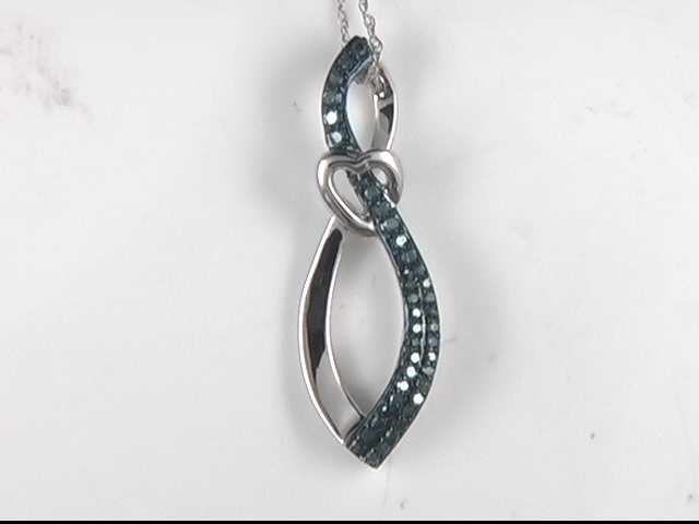 10k White Gold Diamond Pendant